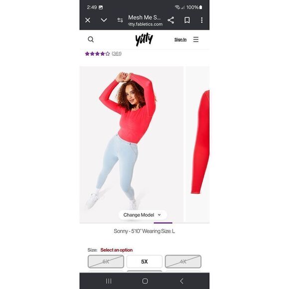 New XL Fabletics Yitty Neon Pus*y Pink Mesh Me Smoothing Sleeved Thong Bodysuit - Picture 5 of 10